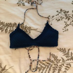 Navy, crochet bikini top